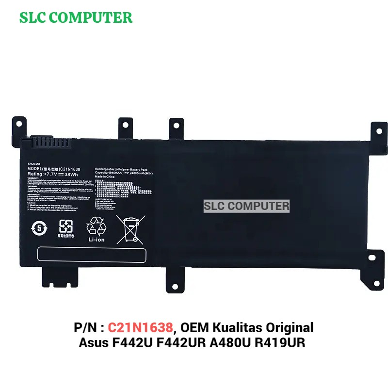 Baterai Asus F442U F442UR A480U R419 R419UR X442UQ X442UF C21N1638