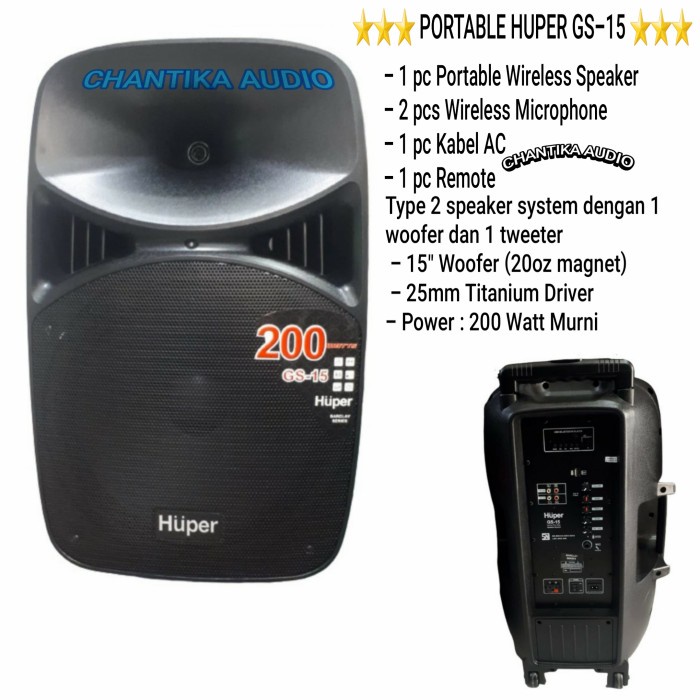Speaker Aktif 15 Portable Huper Gs15 Gs 15 Huper Gs15 Huper