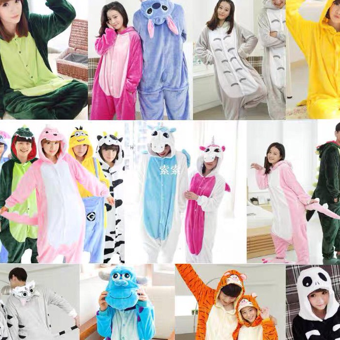 12.12 STOK READY BAJU ONESIE KOSTUM O-Z PIYAMA TIDUR PESTA COSPLAY KIGURUMI DINO DINOSAURUS UNICORN 