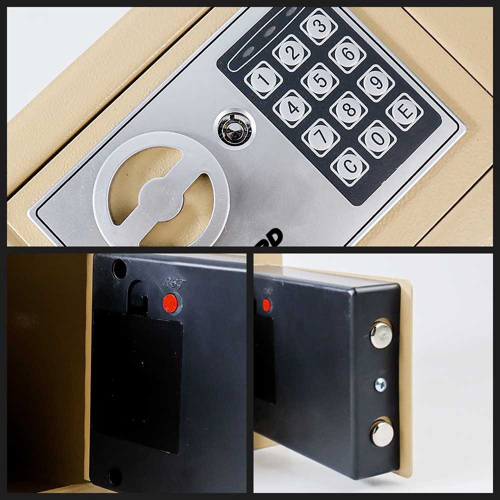 Gs8 TaffGUARD Kotak Brankas Hotel Mini Password Safe Deposit Box 4.6L - 17E - Golden Or-i