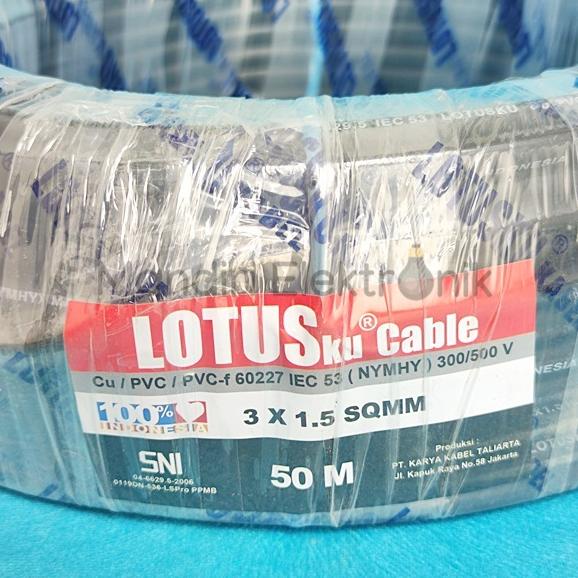 CHE019 (Roll) Kabel Listrik Serabut isi 3 x 1.5mm Lotusku - Kabel Pompa Satelit Roll 50 Meter Lotus 