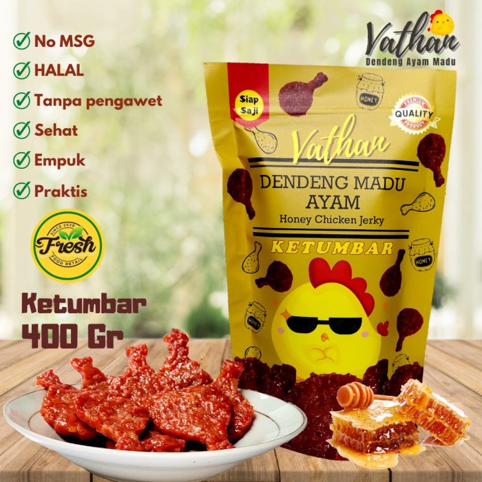 

DENDENG AYAM MADU PANGGANG VATHAN KETUMBAR SIAP SAJI HALAL 400 GR