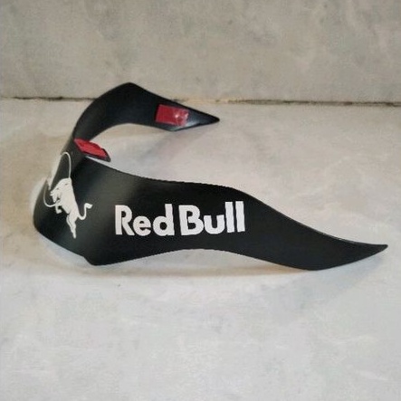 spoiler helm KYT DJ maru, motif red bull putih