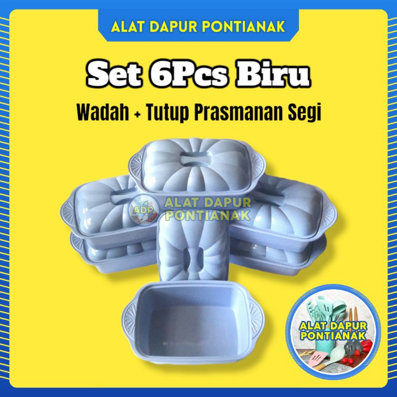 6PCS SET BASI PRASMANAN TUTUP PLASTIK WADAH TEMPAT SAJI MAKANAN BUAH SAYUR LAUK PAUK NASI