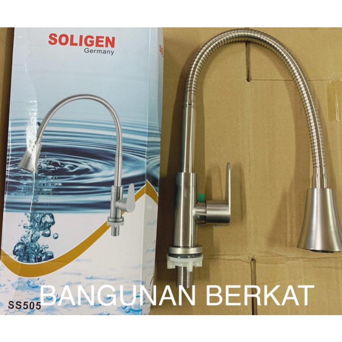KRAN ANGSA FULL STAINLESS SS 304 SOLIGEN KRAN BCP WASTAFEL SS 505