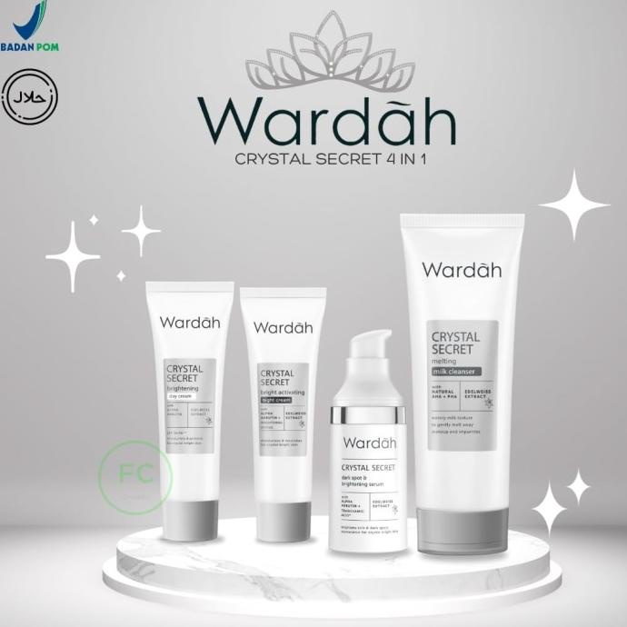 Wardah white secret whitening series paket 4in1 termurah