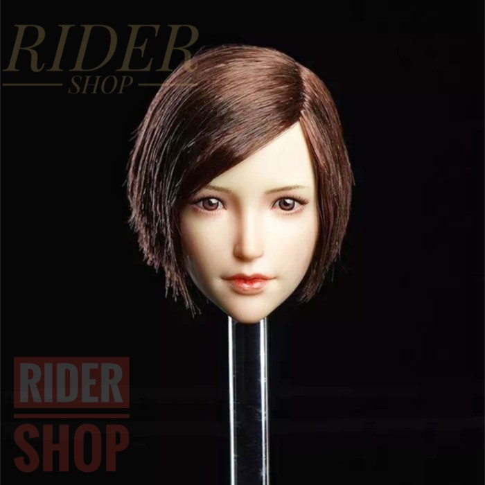HOT SALE HS HEADSCULPT FEMALE 1/6 PALE CANTIK TBLEAGUE,KITBASH SHORT BROWN HAIR TERLARIS