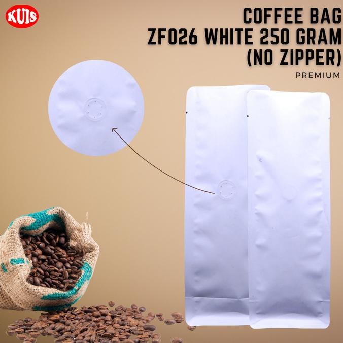 

=+=+=+] Plastik penyimpanan biji kopi pouch kemasan flat bottom valve 250 gr