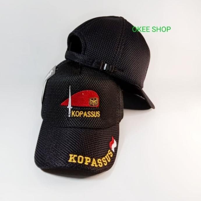 Topi Jaring Logo Kopassus - Topi Pria Kopassus - Topi Jala Bordir
