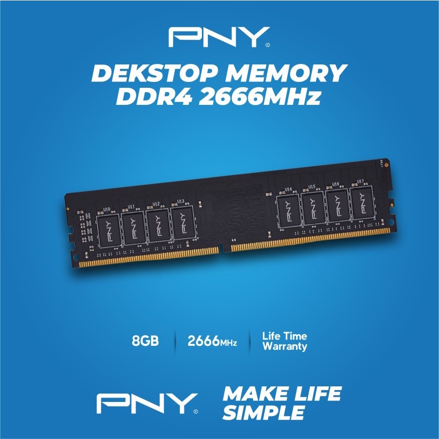 PNY RAM 8GB DDR4 Longdimm 2666MHz PC 21300 Memory Desktop