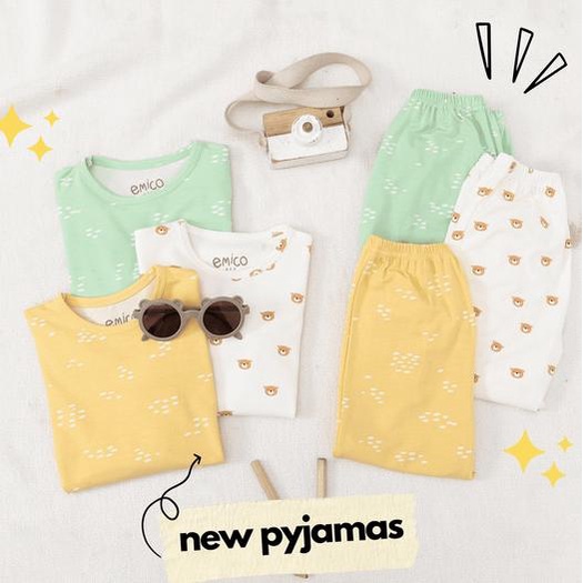 Emico TENCEL Toddler Pyjamas Set Baby - PJs Piyama Anak Balita Bayi