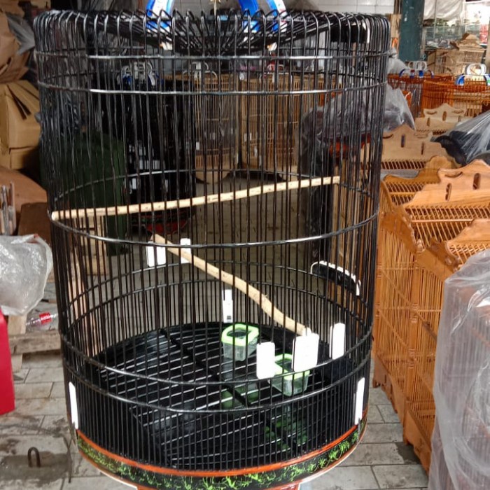sangkar/ kandang murai Rafi no 3 warna hitam Lis airbrush (gojek/grab)