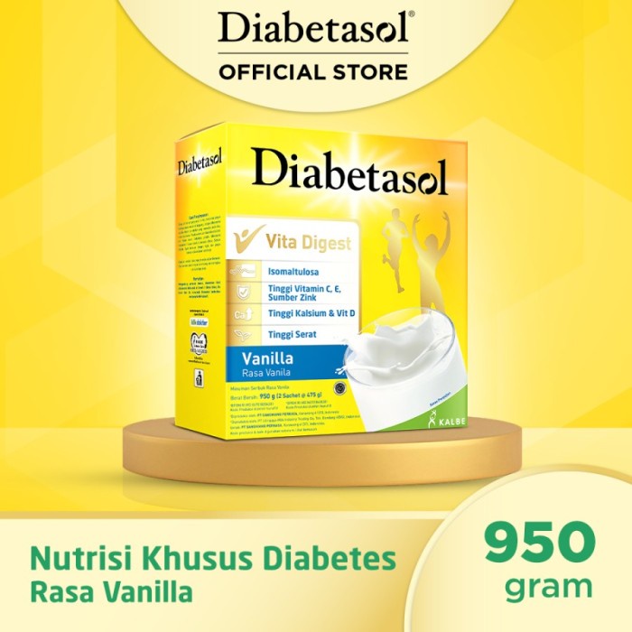 

Diabetasol Vanilla 1000gr/Diabetasol 1kg ORIGINAL/Susu Untuk Diabetes