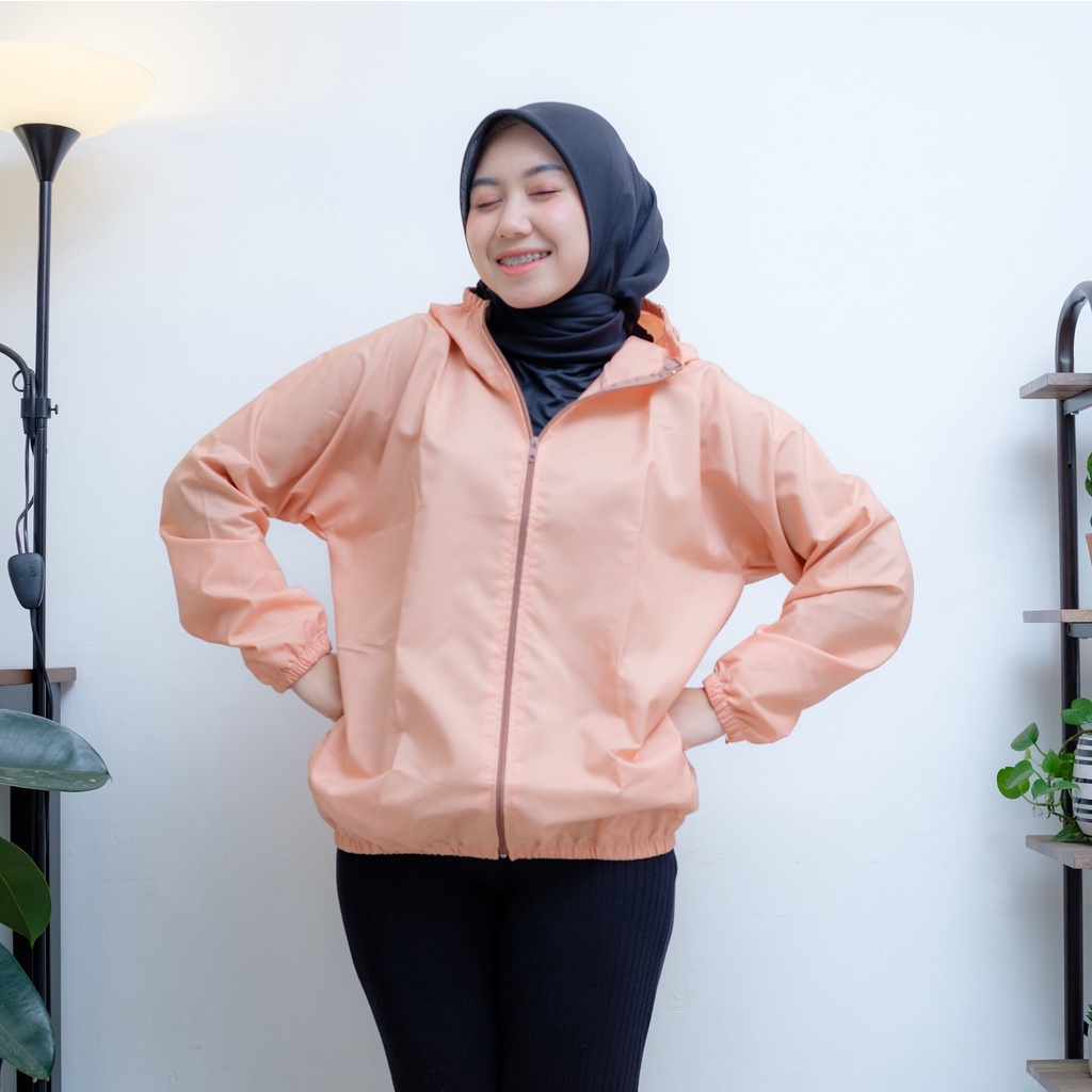 	 GRACIOUSTYLE - Jaket Running Olahraga Wanita Hoodie Lengan Panjang Bahan Parasut Cepat Kering Dengan Resleting Untuk Yoga / Gym / Lari / Fitness	