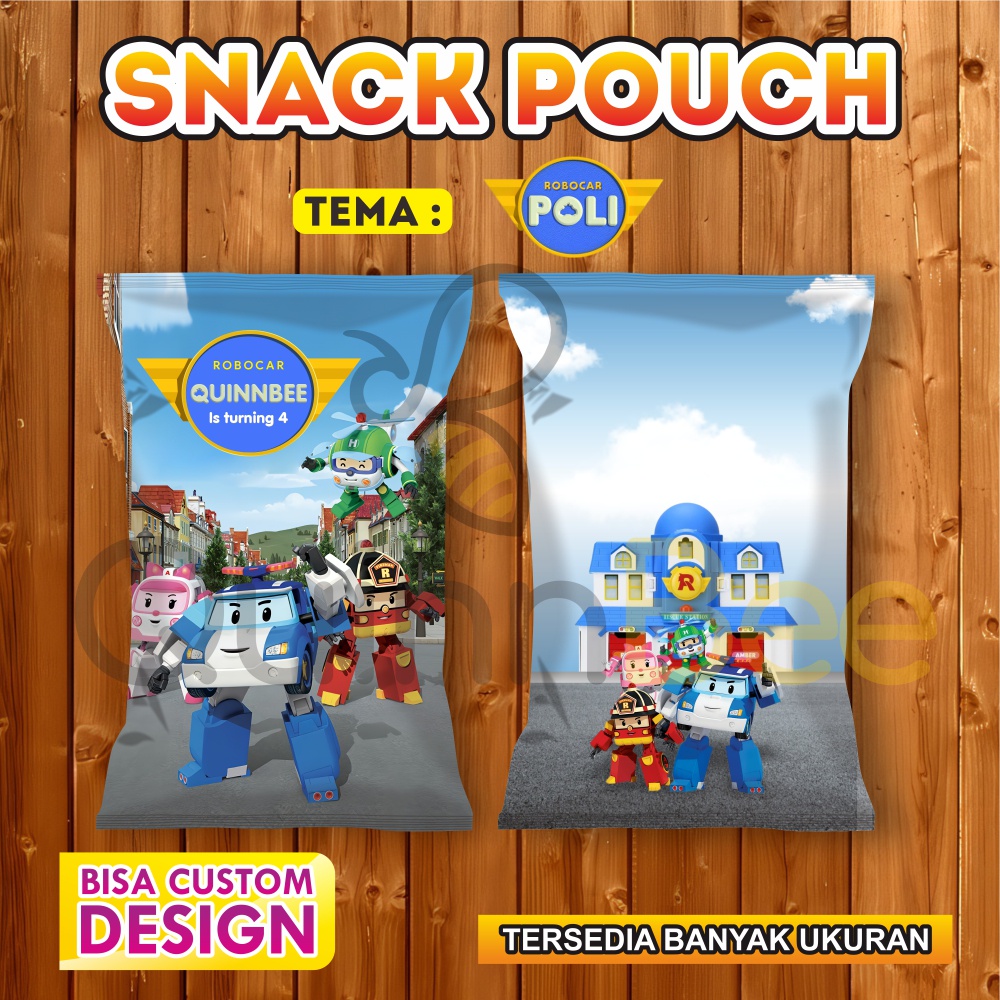 

Snack Pouch Jumbo|Pouch Ultah|Kemasan Snack Ulang Tahun|Birthday Snack Pouch (Gratis Design) - ROBOCAR POLI