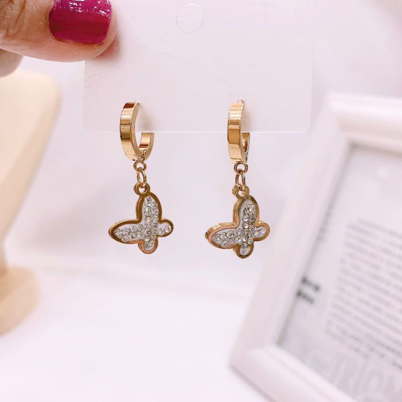 Anting Titanium asli Premium Quality Anti Karat Anti Alergi Anting Stainless steel Ori At405