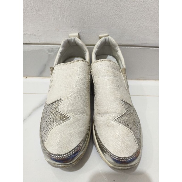 Sepatu wanita wedges putih preloved second bekas