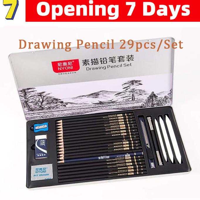 

NYONI Sketch Drawing Pencil Set 29 / Pensil Lukis Sketsa Set Lengkap