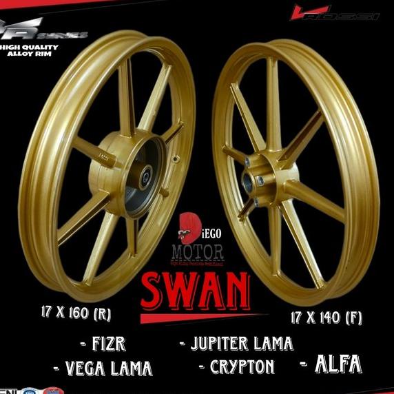 Velg Racing VRossi Palang 8 Gold Yamaha FIZR - JUPITER LAMA - VEGA LAMA Belakang Tromol Kecil