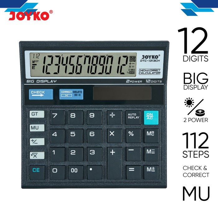 

Best Seller Calculator / Kalkulator Joyko Dtc-1313Ch / 12 Digits / Check Correct