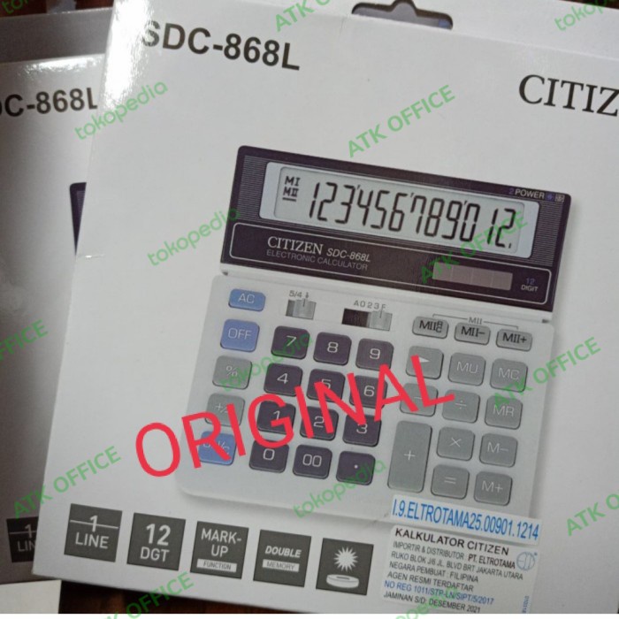 

Best Seller Kalkulator Citizen Sdc 868 L