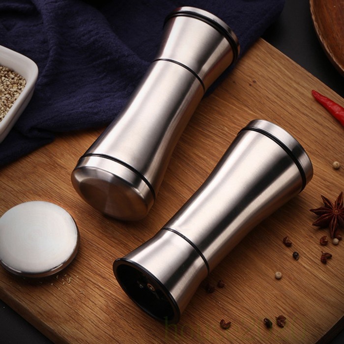 Terlaris Stainless Steel Salt Pepper Grinder 120Ml Pepper Mill Shaker