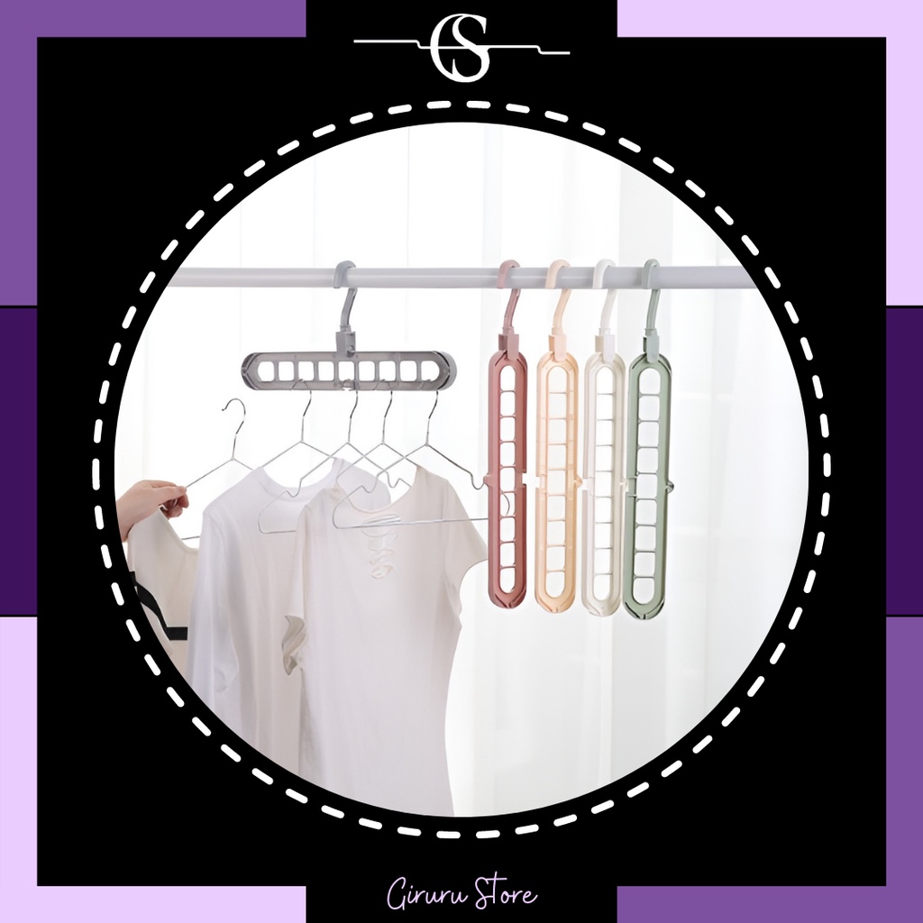 MAGIC HANGER INSTANT / GANTUNGAN BAJU ORGANIZER LEMARI / ORGANIZER BAJU / GANTUNGAN BAJU / HANGER BAJU / Magic Hanger Gantungan Baju Organizer 9 in 1  / hanger lipat / gantungan baju lipat simple murah gantungan travel / Gantungan Kemeja