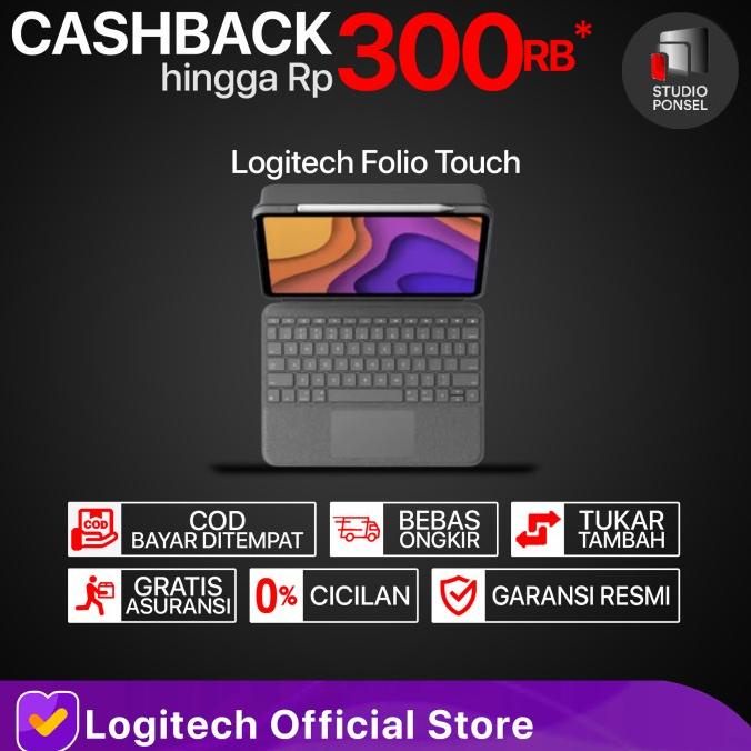 Backlit Keyboard iPad Air 5 4 Logitech Combo Touch with Trackpad Case