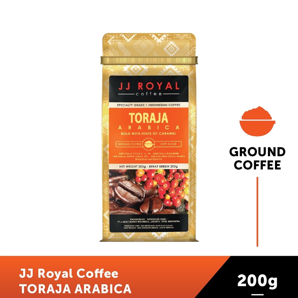 

Motif Terkini.. JJ Royal Coffee Toraja Arabica Ground (Kopi Bubuk) Bag 200gr TTC