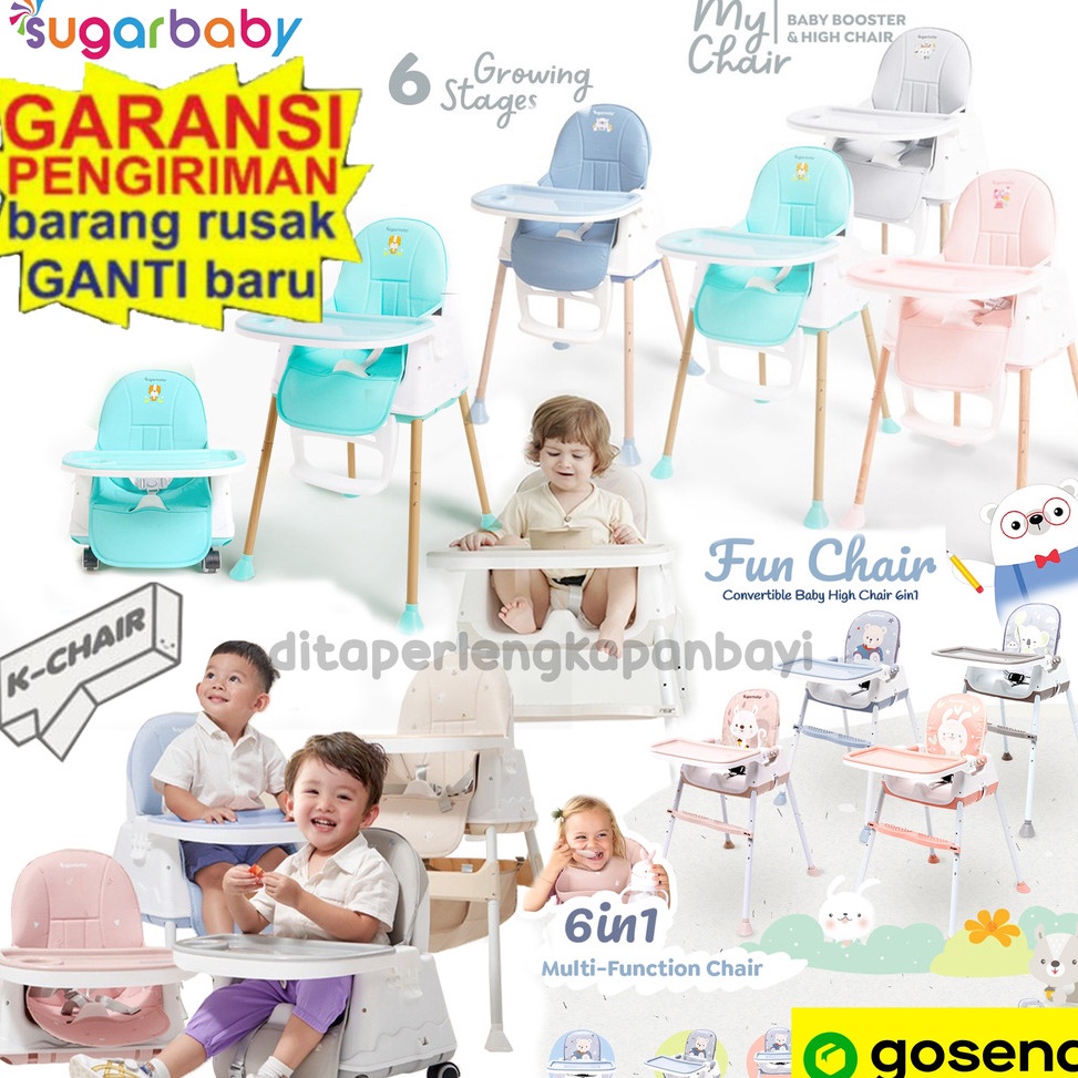EQRAD Sugarbaby My Chair (Baby Booster & High Chair) : 6 Growing Stages KURSI MAKAN BAYI SUGAR BABY 