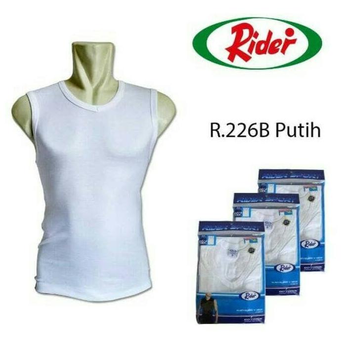 Grosir Promo Kaos Dalam Sleveless V Neck Putih Rider 226