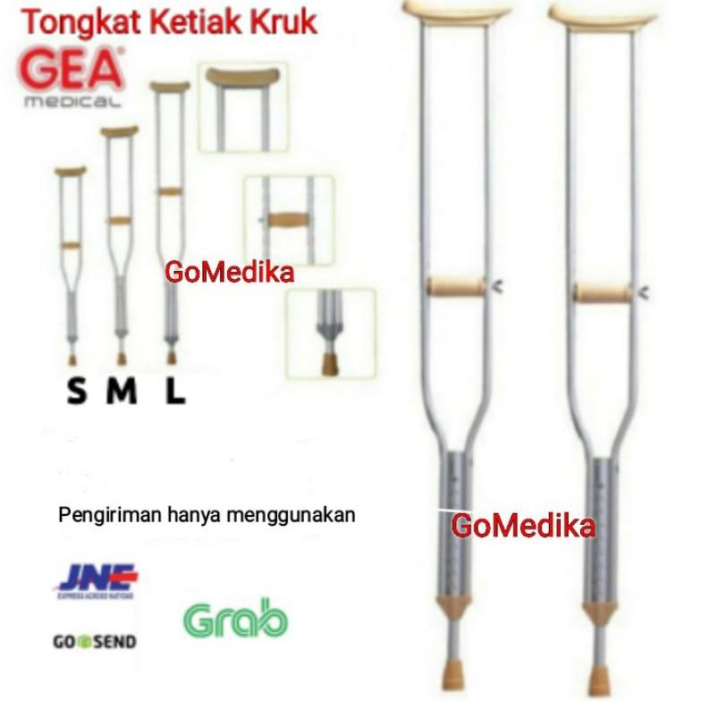 Ready Tongkat Ketiak /Crutch / Kruk / Tongkat Jalan / Tongkat Bantu Jalan Gea