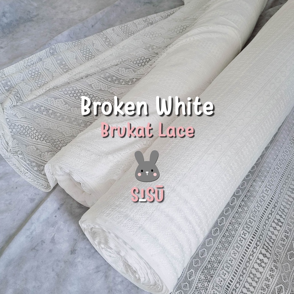 0,5 Meter Kain Brukat malika Brokat Lace Tile Tulle Meteran Motif Salur Garis Bahan Kebaya Dress Gau