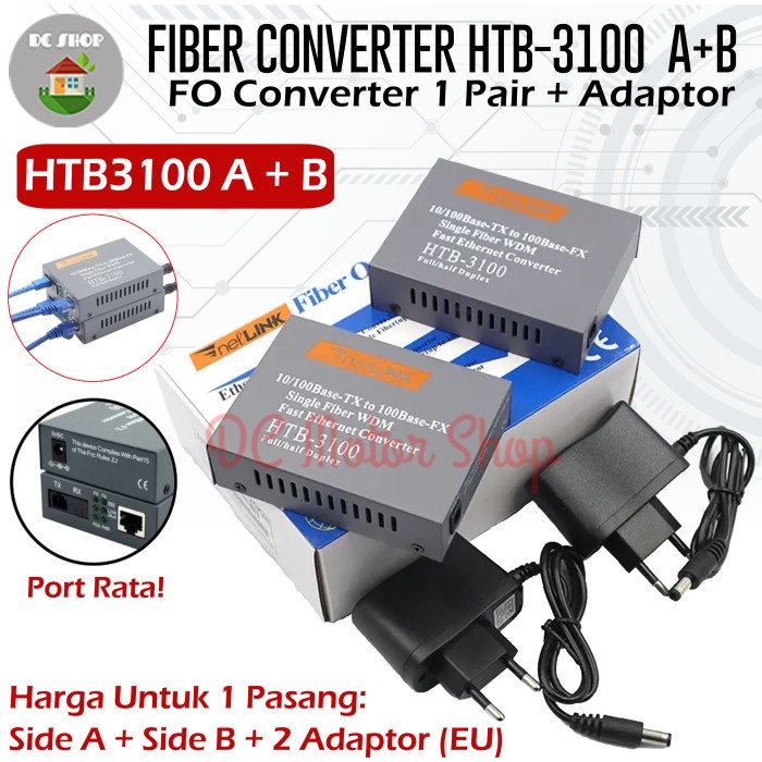 Media Converter FO - FO Converter Single-Mode 10/100Mbps