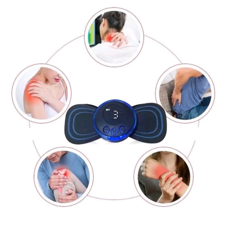 Alat Pijat Leher Terapi Mini Pad Mat Electric EMS Massager Recharging