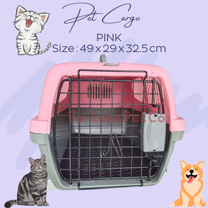 Pet Cargo (L) Pink - Tas Hewan - Cargo Hewan Pet Carrier Tas Kucing TERMURAH
