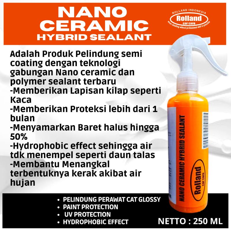 PELINDUNG PERAWAT SEMI COATING CAT GLOSY MOBIL MOTOR EFEK DAUN TALAS NANO CERAMIC PROTECTION 250 ML
