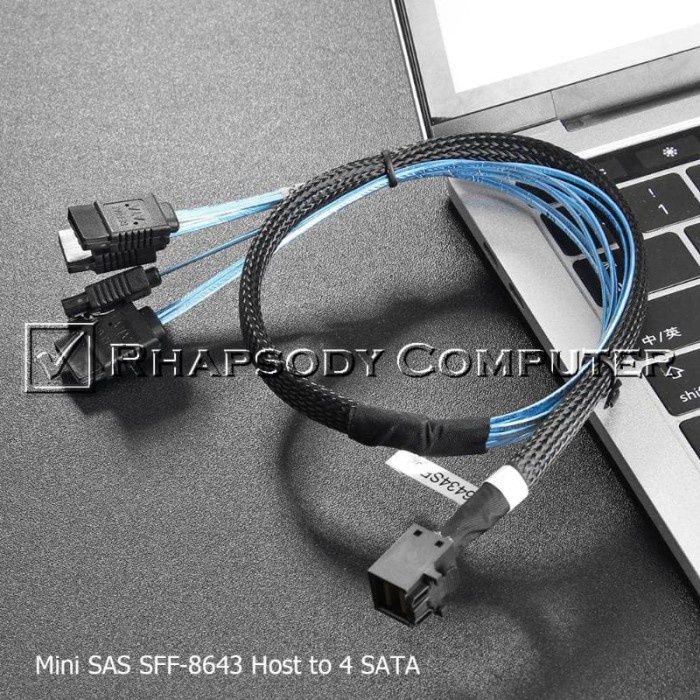 Terlaris Sata Kabel Mini Sas Sff-8643 Host To 4 Sata 7Pin