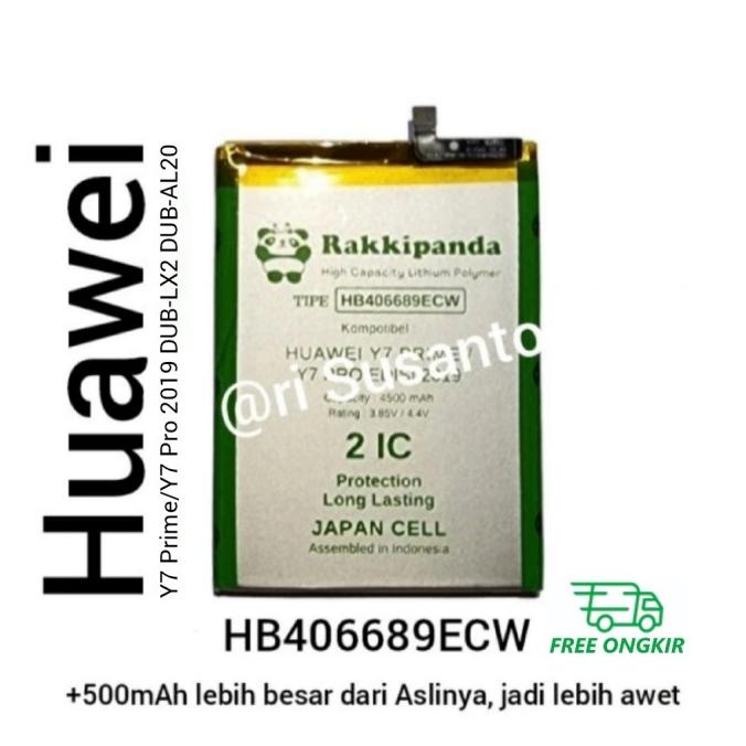 Baterai Rakkipanda for Huawei Y7 Pro Edisi 2019 HB406689ECW
