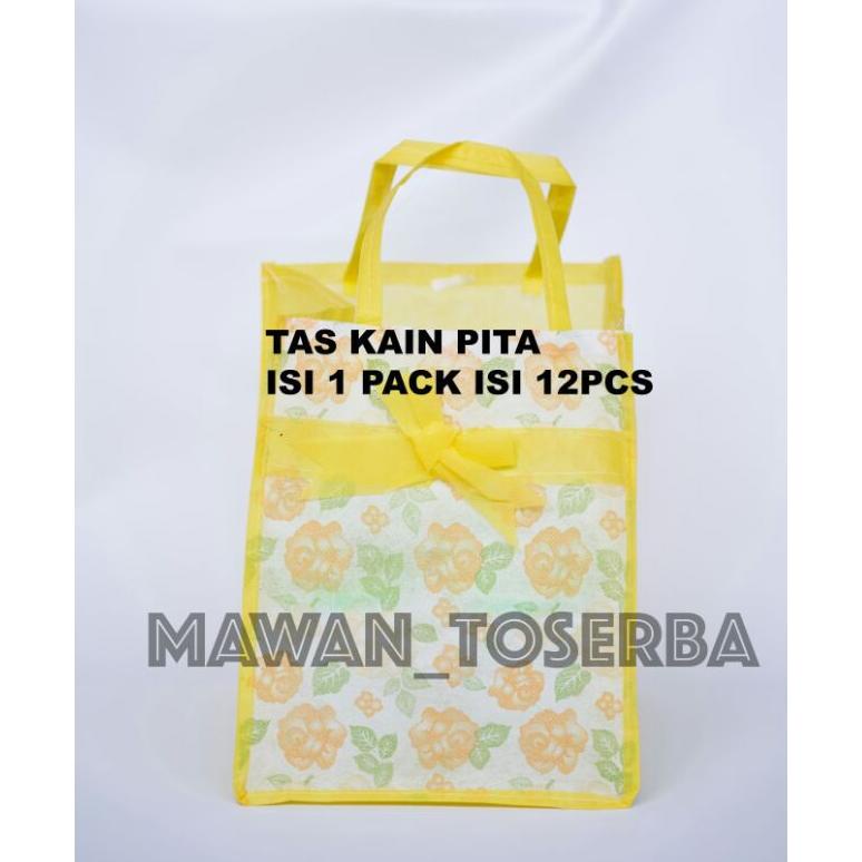 

Terbaru Tas Kain Pita untuk dus box makanan Uk 20x20cm goodie bag acara hajatan
