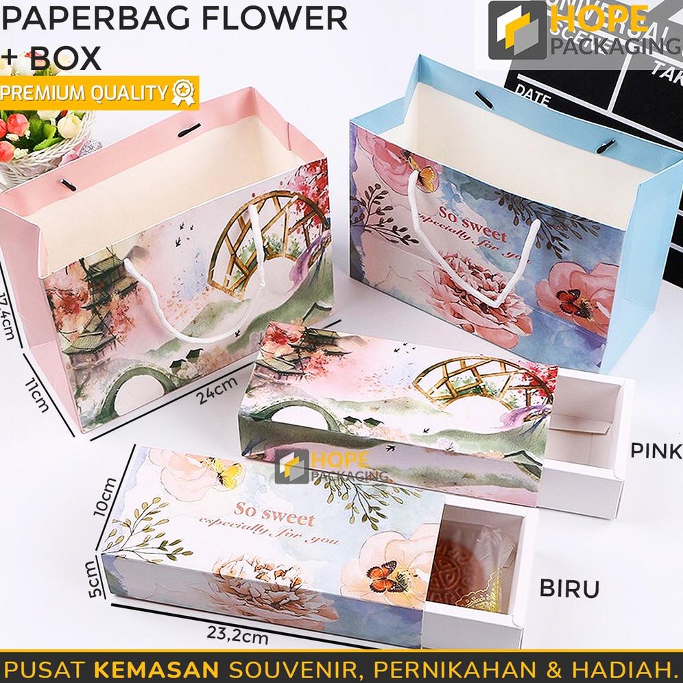 

7.7 [1 SET] Paper Bag Flower + Cake Box / Paper Bag Motif Bunga dan Flamingo Hadiah Hampers Gift/ Kotak Gift/ Paper Bag Souvenir Ultah