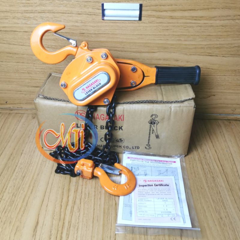 Lever Block 9 Ton x 1.5 Meter Nagasaki Lever Hoist Manual Made In Japan