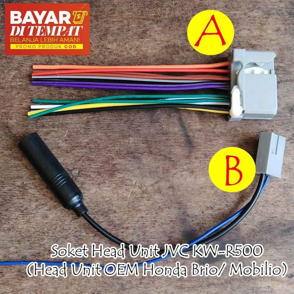 Paling popular Kabel Soket JVC KW R500/ JVC KWR500 (Tape Mobil Original Honda Brio/ Honda Mobilio) p