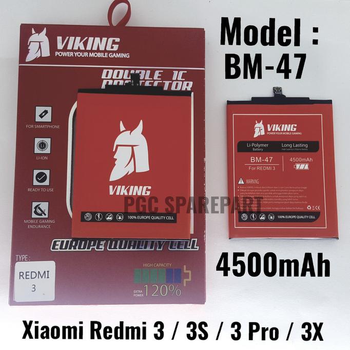 Baterai Viking BM47 Redmi 3 / 3S / 3 Pro / 3X Batre Batere Baterry