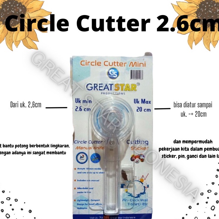 

✨11.11✨ CIRCLE CUTTER MINI 26 MM WITH PACKING(BONUS GANCI PB)