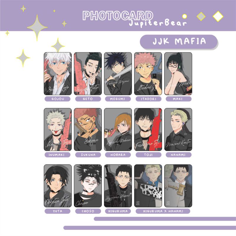 [JJK] Photocard Art Print Jujutsu Kaisen Mafia by juby