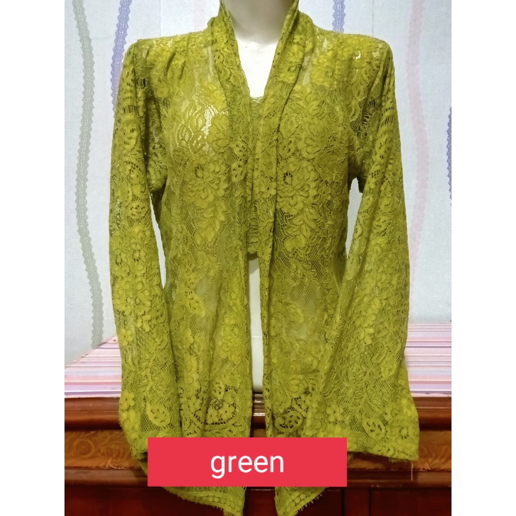 PROMO kebaya nenek kutubaru burkat lengan panjang tanpa kancing/kebaya wisuda jaman dulu model kebay