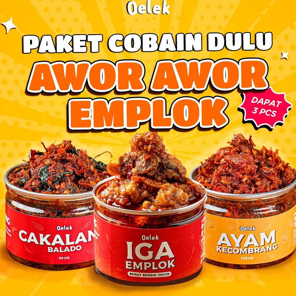 

>XG34448< Paket Cobain Dulu Awor-Awor Emplok / Iga Mercon / Iga Sambal / Oseng Iga / Cakalang Balado / Ayam Kecombrang