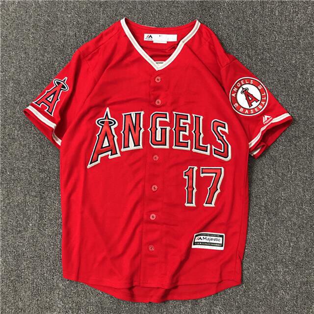 Jersa Jersey Baseball Mlb Angels Majestic Red