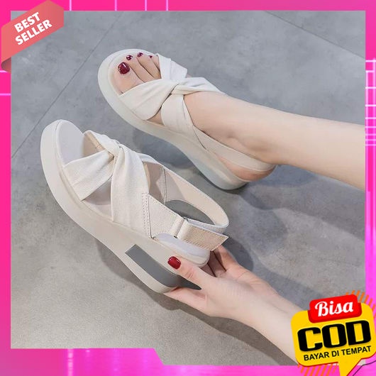 Free Kotak Sandal Wanita Casual Santai  Cewek Korean Style 091 Demol_Shoes-Sandal Wanita Korea Terpo